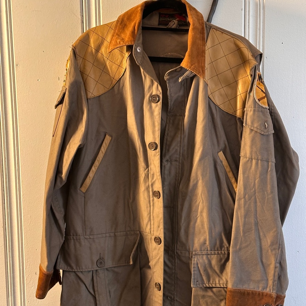 Men's Brown hunter vintage Jacket with Tan Accents